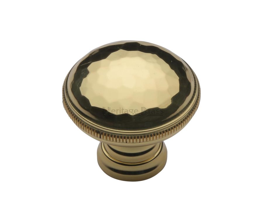 Heritage Brass Polished Brass Diamond Cut Cabinet Knob. 32mm