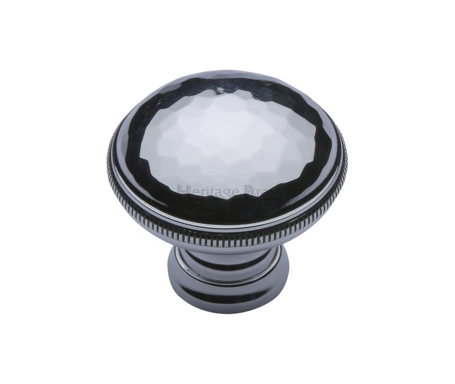Heritage Brass Polished Chrome Diamond Cut Cabinet Knob. 32mm