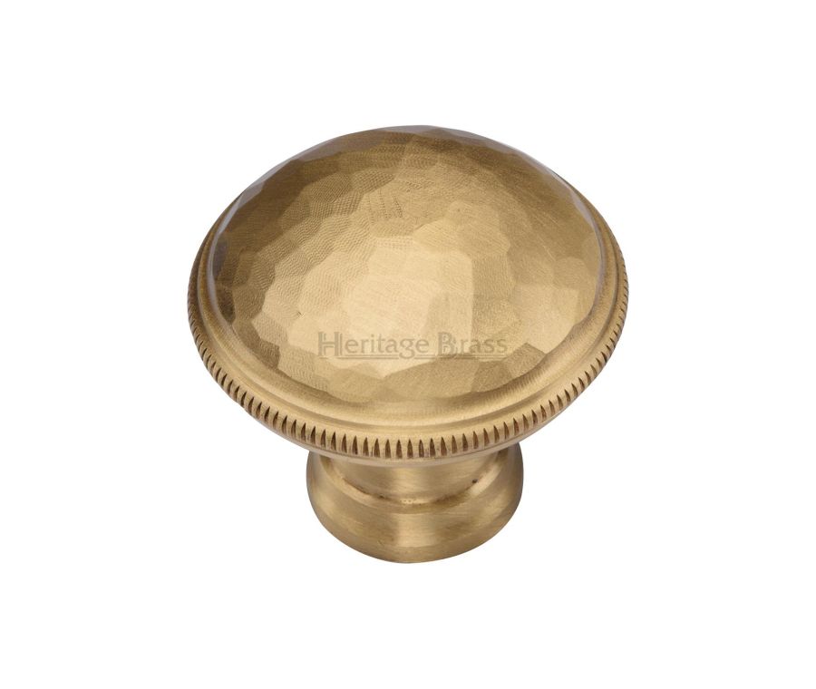 Heritage Brass Satin Brass Diamond Cut Cabinet Knob. 32mm