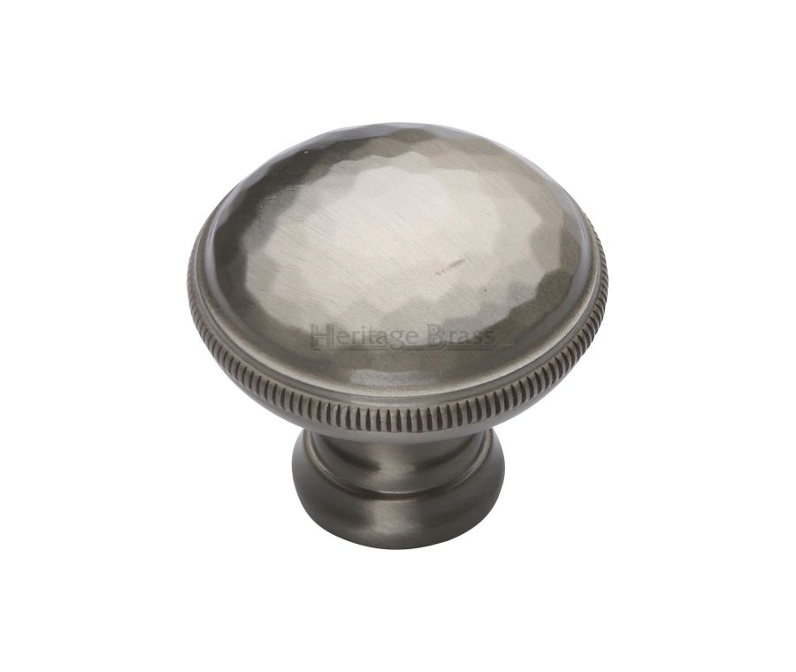Heritage Brass Satin Nickel Diamond Cut Cabinet Knob. 32mm