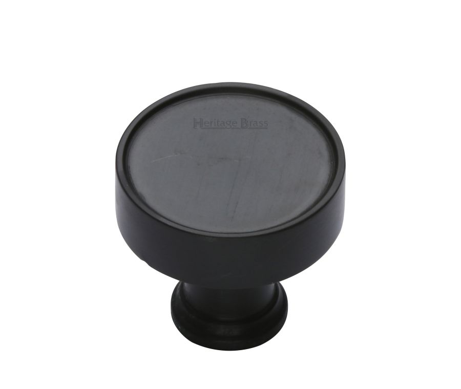 Heritage Brass Matt Black Florence Cabinet Knob 32mm