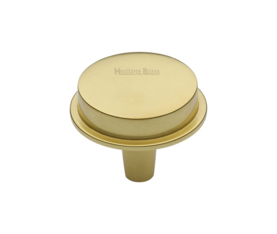 Heritage Brass Polished Brass Flat Round Knob