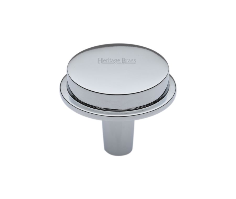 Heritage Brass Polished Chrome Flat Round Knob