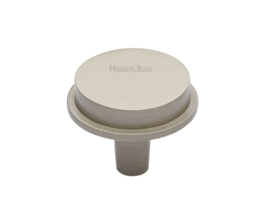 Heritage Brass Satin Nickel Flat Round Knob