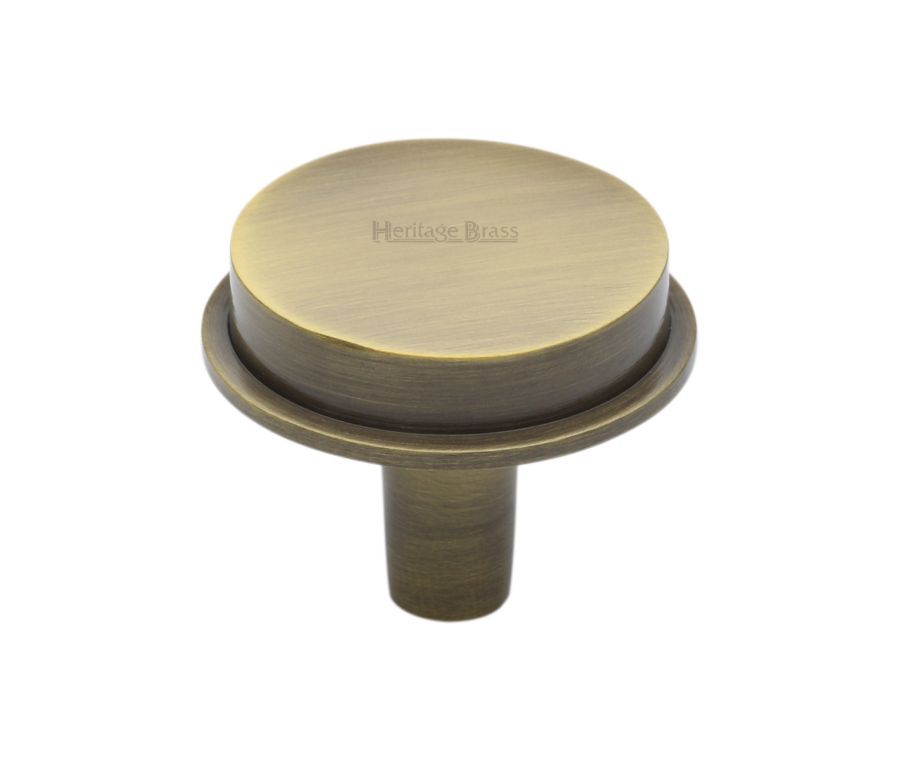 Heritage Brass Antique Brass Flat Round Knob