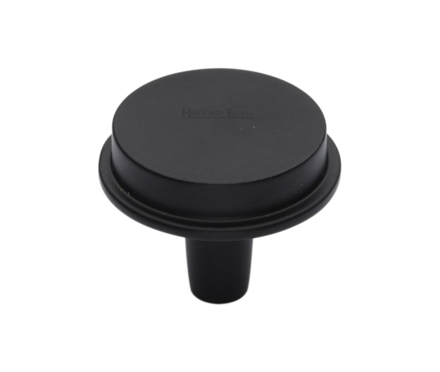 Heritage Brass Matt Black Flat Round Knob