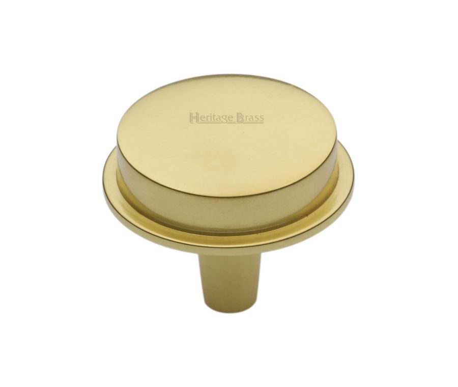 Heritage Brass Polished Brass Flat Round Knob