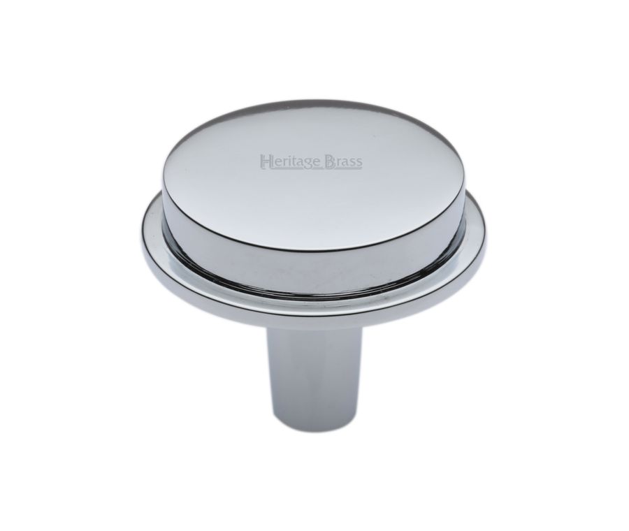 Heritage Brass Polished Chrome Flat Round Knob