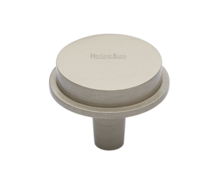 Heritage Brass Satin Nickel Flat Round Knob