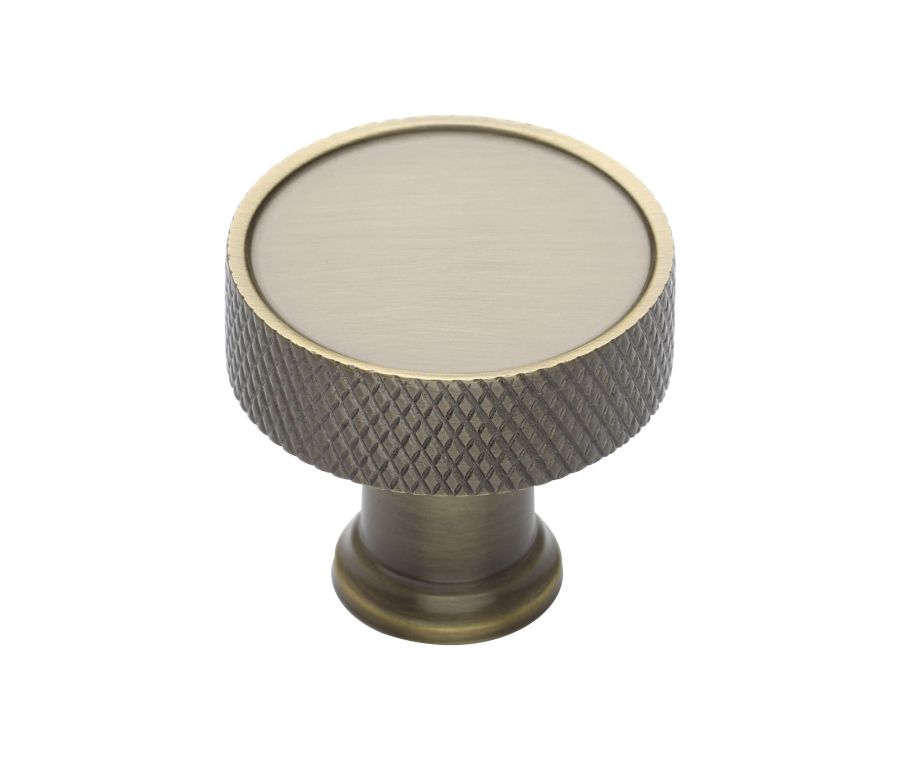 Heritage Brass Antique Brass Florence Knurled Cabinet Knob 32mm