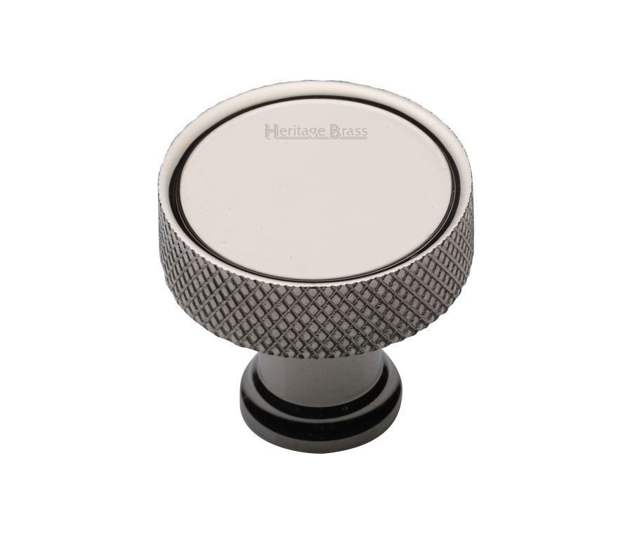 Heritage Brass Polished Nickel Finish Florence Knurled Cabinet Knob 32mm