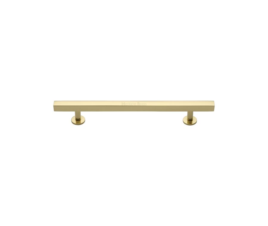 Heritage Brass Polished Brass Offset Square Cabinet Pull 128mm