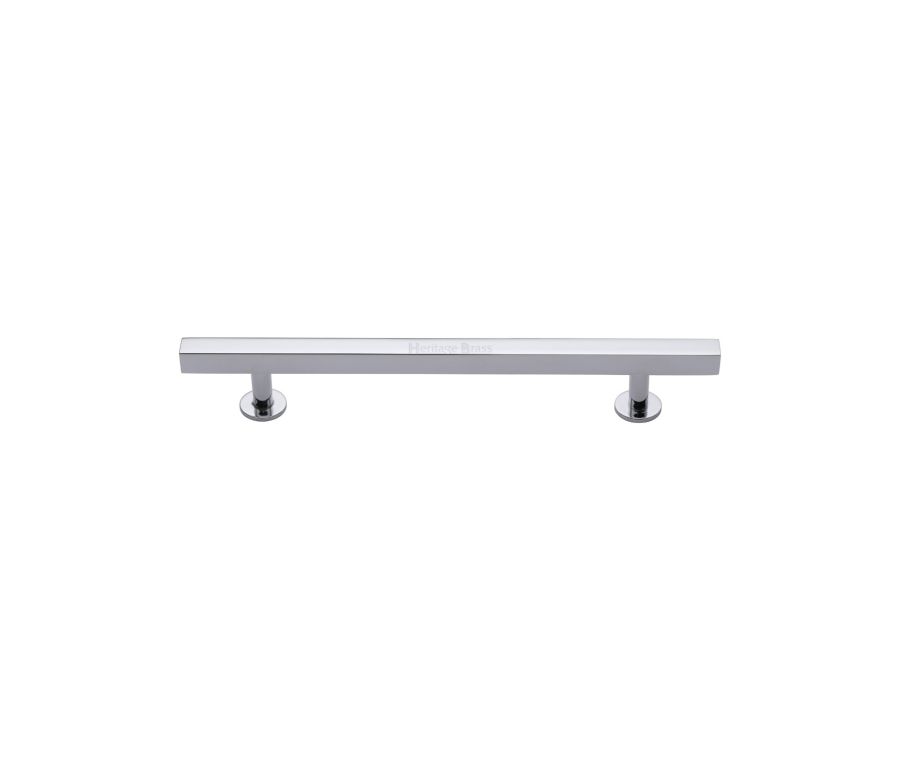 Heritage Brass Polished Chrome Offset Square Cabinet Pull 128mm