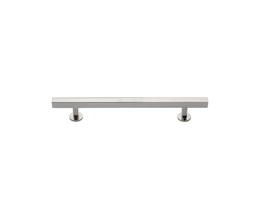 Heritage Brass Polished Nickel Finish Offset Square Cabinet Pull 128mm
