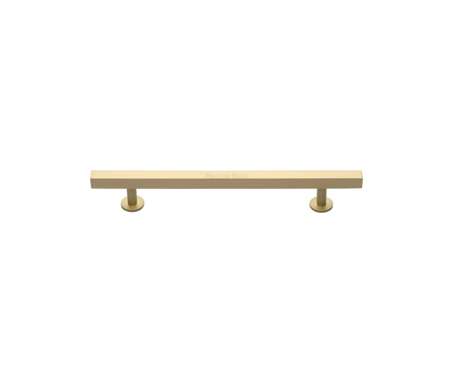 Heritage Brass Satin Brass Offset Square Cabinet Pull 128mm