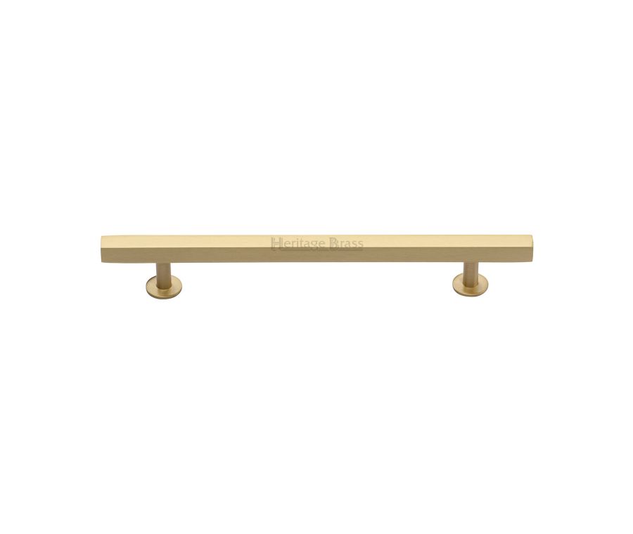 Heritage Brass Satin Brass Offset Square Cabinet Pull 160mm