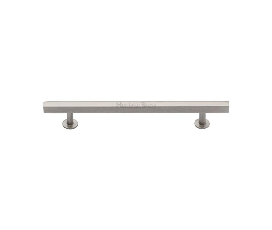 Heritage Brass Satin Nickel Offset Square Cabinet Pull 160mm