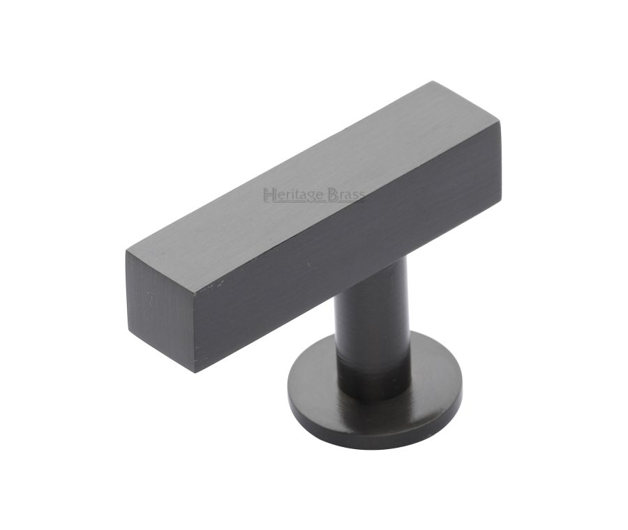 Heritage Brass Matt Bronze Offset Square Cabinet Knob 44mm
