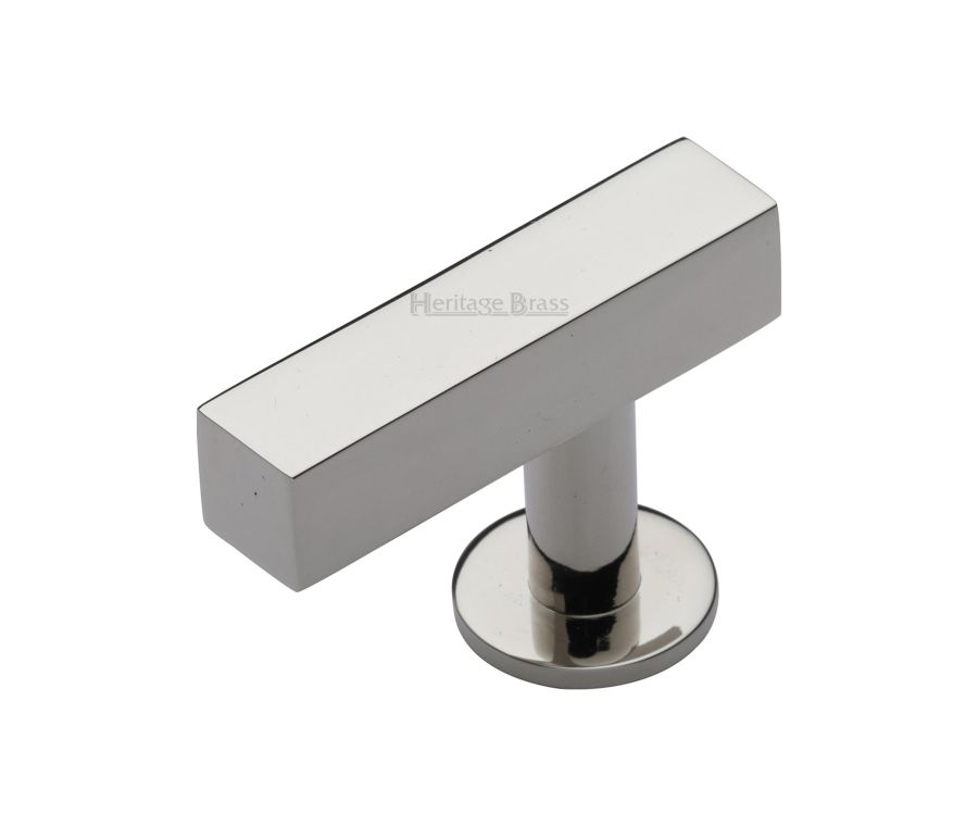 Heritage Brass Polished Nickel Finish Offset Square Cabinet Knob 44mm
