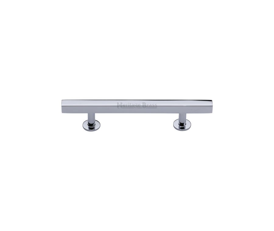 Heritage Brass Polished Chrome Offset Square Cabinet Pull 96mm