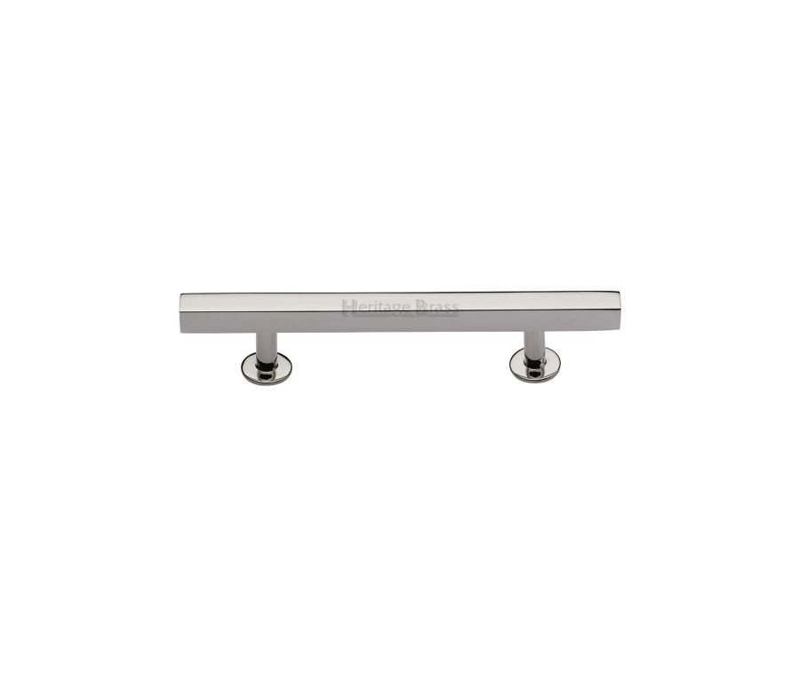 Heritage Brass Polished Nickel Finish Offset Square Cabinet Pull 96mm