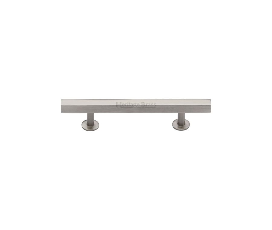 Heritage Brass Satin Nickel Offset Square Cabinet Pull 96mm