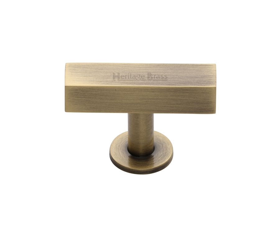 Heritage Brass Antique Brass Symmetrical Square Cabinet Knob 44mm