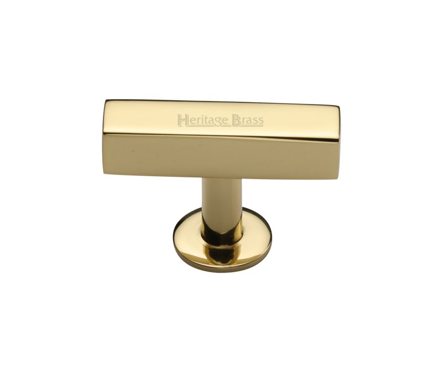 Heritage Brass Polished Brass Symmetrical Square Cabinet Knob 44mm