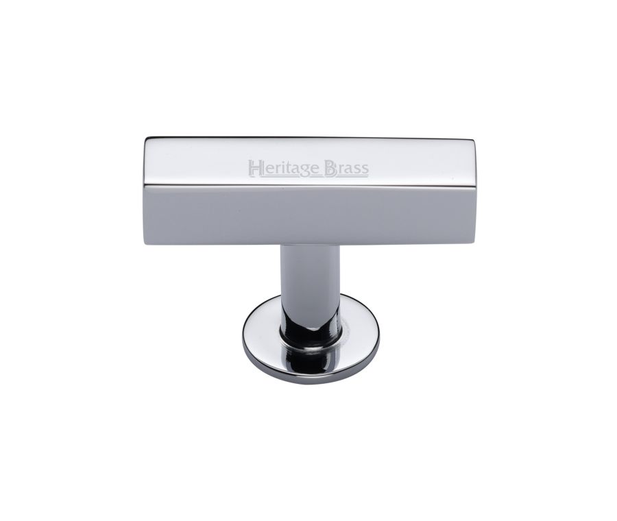 Heritage Brass Polished Chrome Symmetrical Square Cabinet Knob 44mm