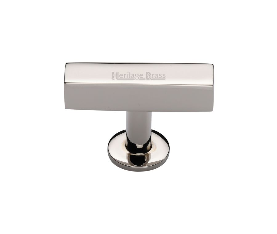 Heritage Brass Polished Nickel Finish Symmetrical Square Cabinet Knob 44mm