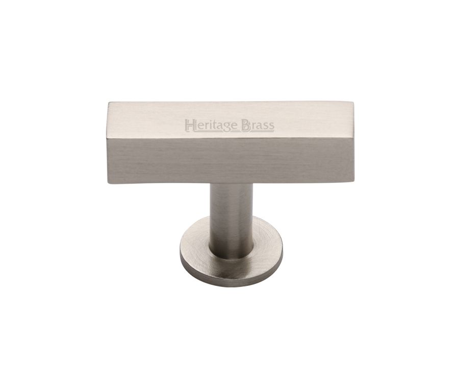 Heritage Brass Satin Nickel Symmetrical Square Cabinet Knob 44mm
