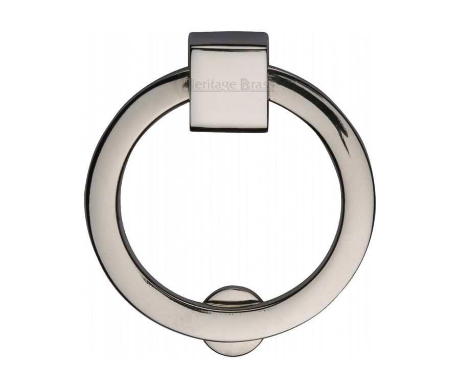 Heritage Brass Polished Nickel Finish Round Cabinet Drop Pull 63mm