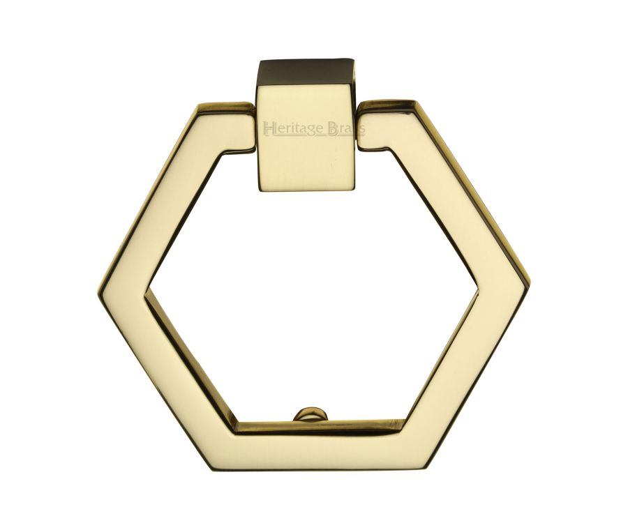 Heritage Brass Polished Brass Hexagon Cabinet Drop Pull 51mm