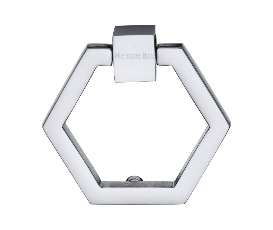 Heritage Brass Polished Chrome Hexagon Cabinet Drop Pull 51mm