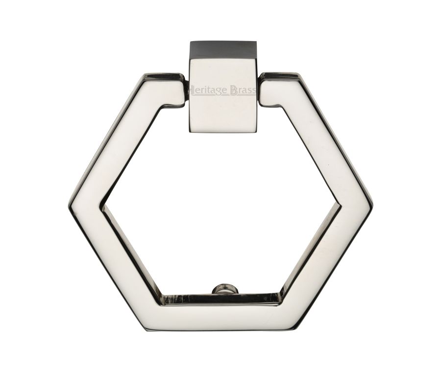 Heritage Brass Polished Nickel Finish Hexagon Cabinet Drop Pull 51mm