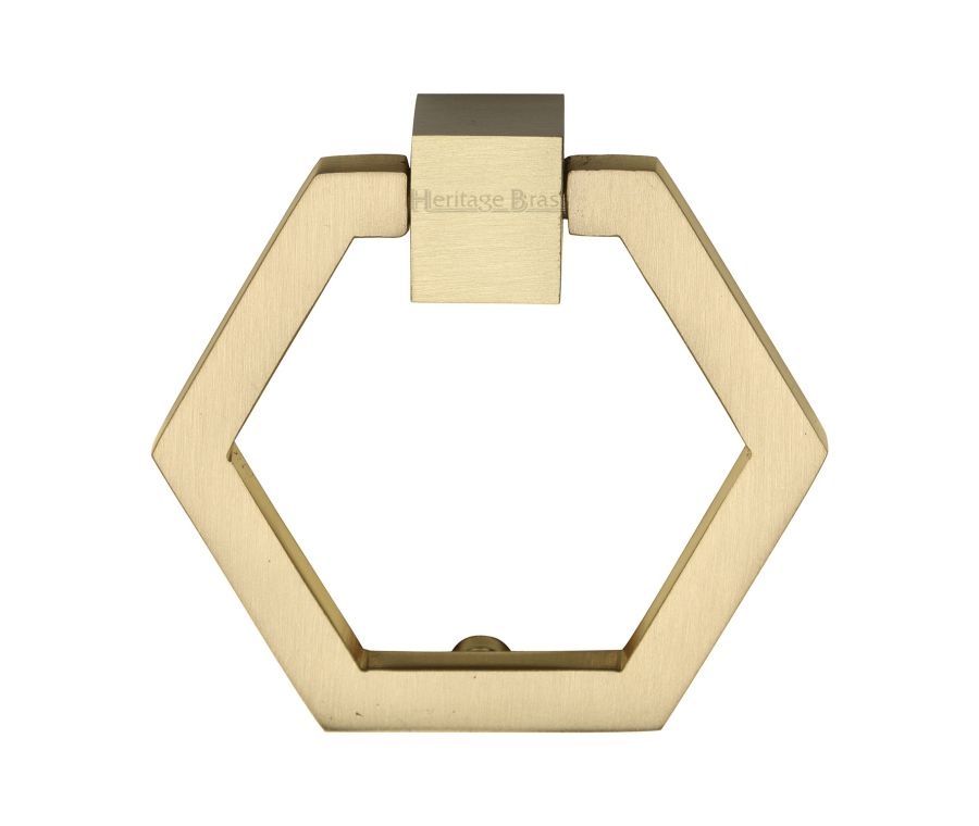 Heritage Brass Satin Brass Hexagon Cabinet Drop Pull 51mm
