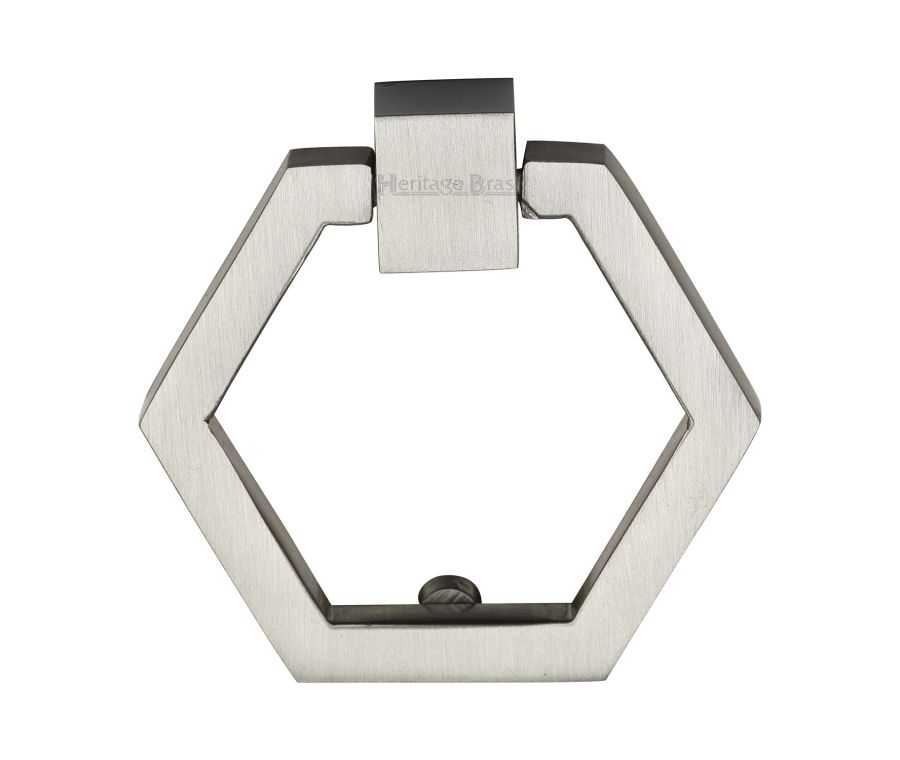 Heritage Brass Satin Nickel Hexagon Cabinet Drop Pull 51mm