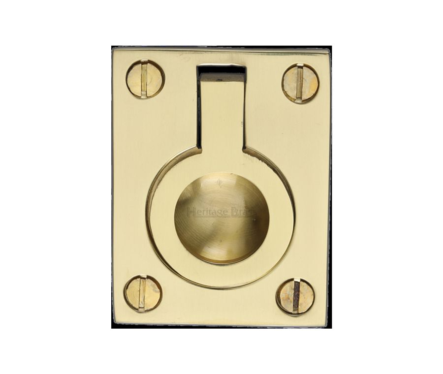 Heritage Brass Polished Brass Flush Ring Cabinet Pull 38mm