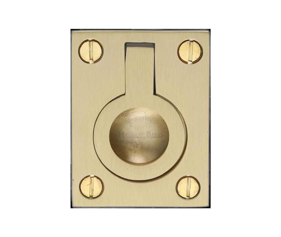 Heritage Brass Satin Brass Flush Ring Cabinet Pull 38mm
