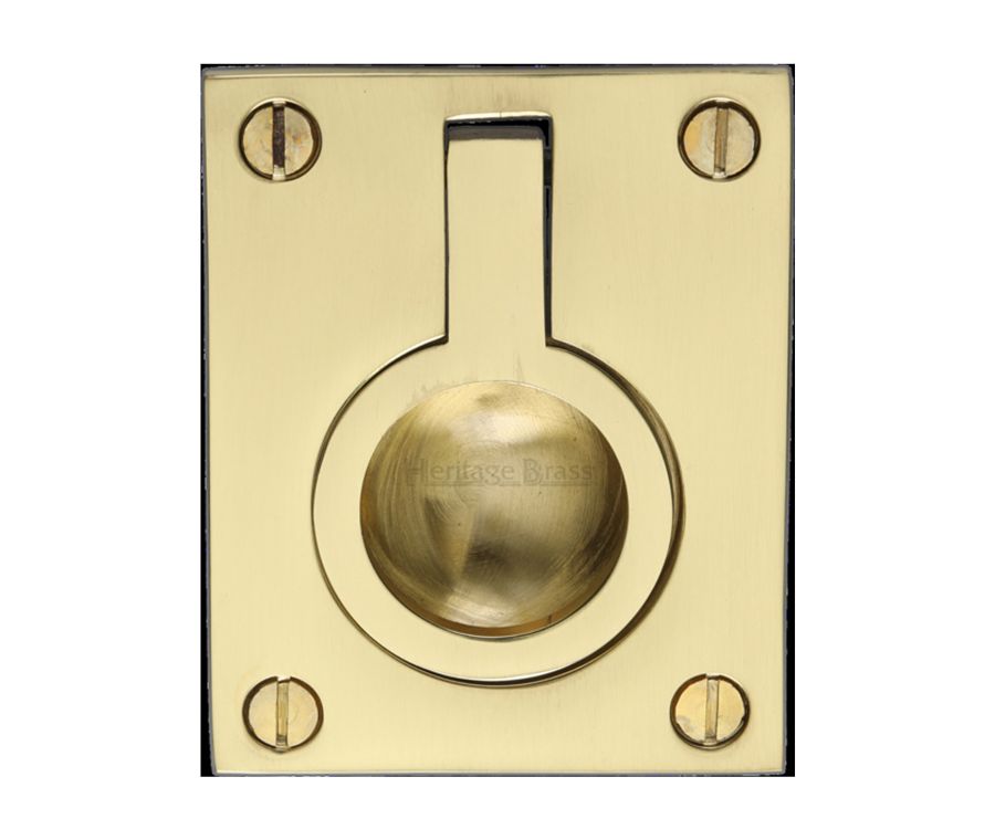 Heritage Brass Polished Brass Flush Ring Cabinet Pull 50mm