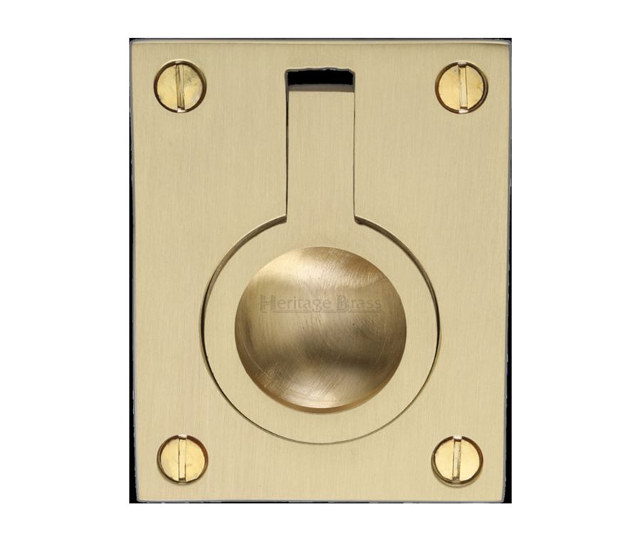 Heritage Brass Satin Brass Flush Ring Cabinet Pull 50mm