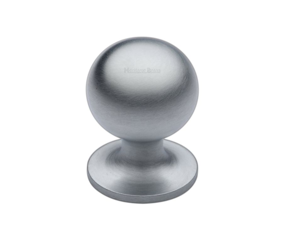 Heritage Brass Satin Chrome Ball Cabinet Knob 25mm