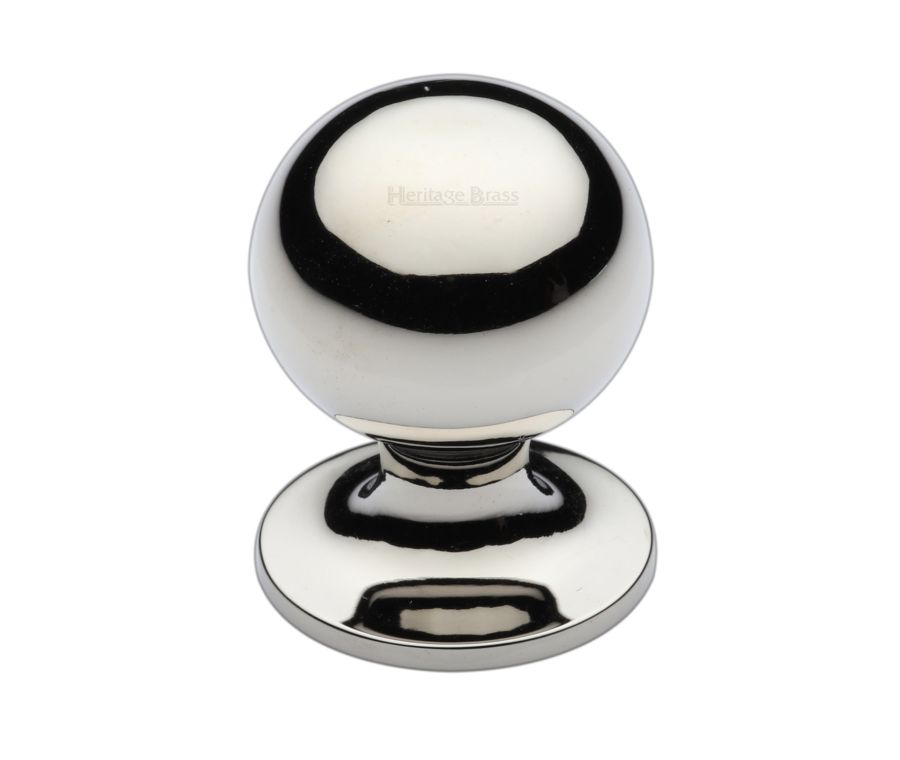 Heritage Brass Polished Nickel Finish Ball Cabinet Knob 32mm