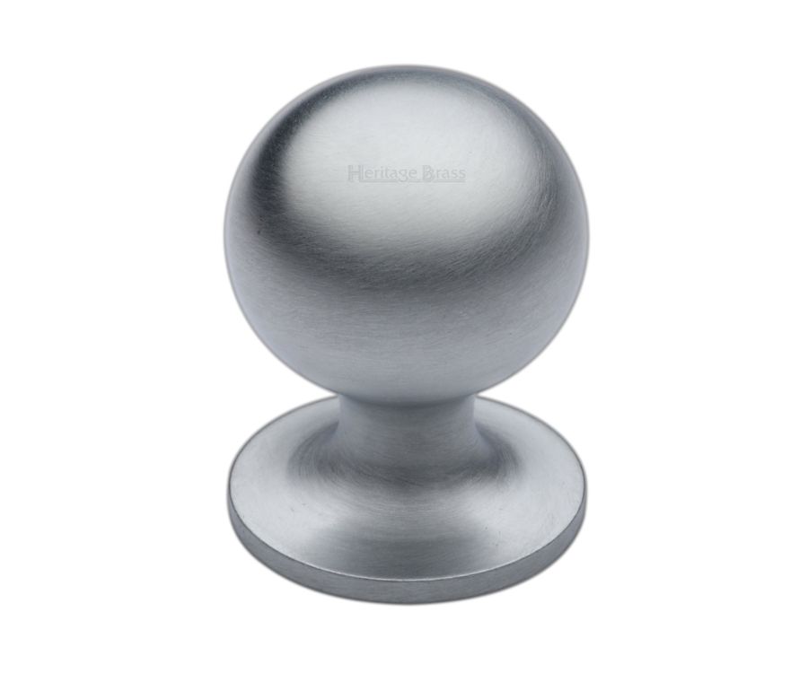 Heritage Brass Satin Chrome Ball Cabinet Knob 32mm