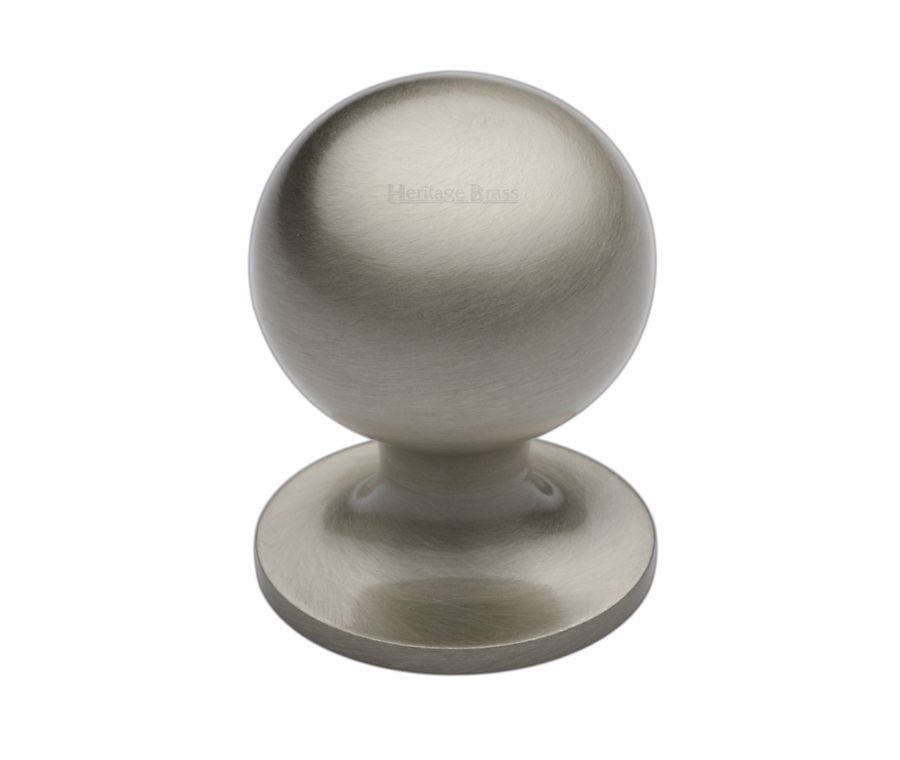 Heritage Brass Satin Nickel Ball Cabinet Knob 32mm