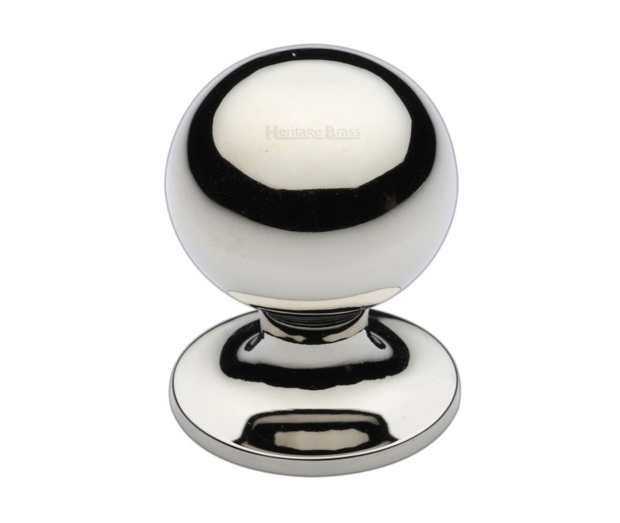 Heritage Brass Polished Nickel Finish Ball Cabinet Knob 38mm