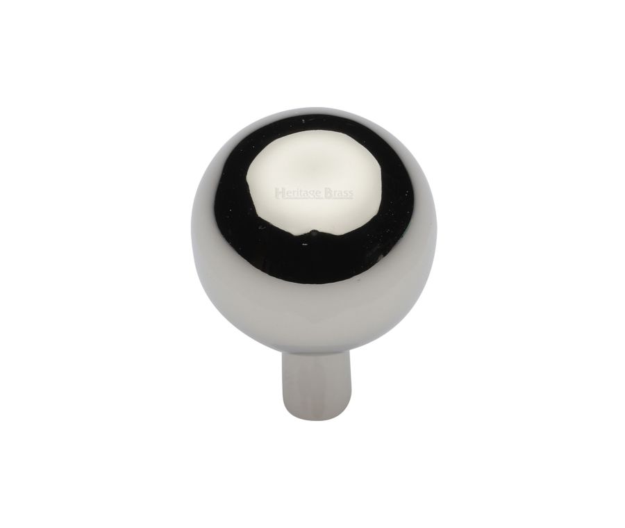 Heritage Brass Polished Nickel Finish Sphere Cabinet Knob 22mm