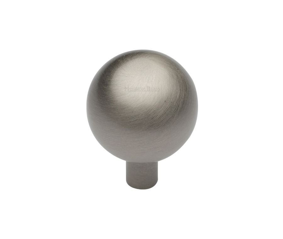 Heritage Brass Satin Nickel Sphere Cabinet Knob 22mm