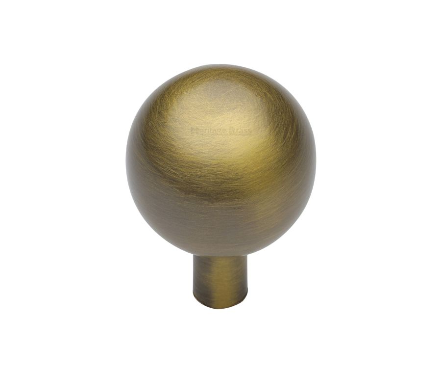 Heritage Brass Antique Brass Sphere Cabinet Knob 28mm