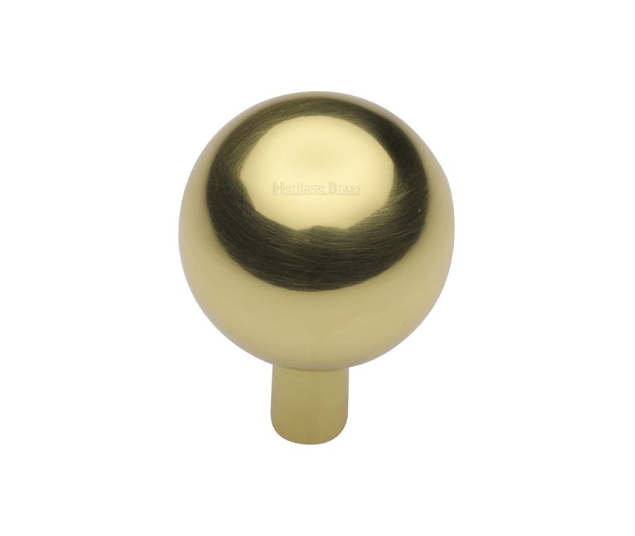 Heritage Brass Polished Brass Sphere Cabinet Knob 28mm